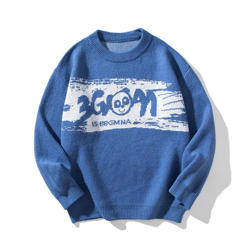Custom LOGO Men's Winter Crew Neck Sweater Pullover Anti-Wrinkle Polyester/Nylon Streetwear Knit
