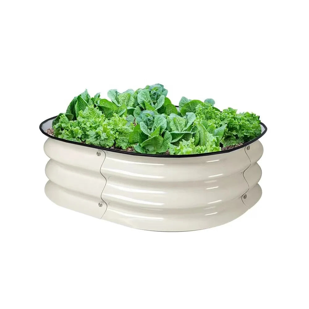 Huizhou Green Giant 8'' Tall 24'' Round Metal Modular Corrugated Raised Garden Bed Kit