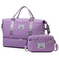 2 Piece Wet Pocket Duffel Bag Set Small Tote Bag Shoe Compartment Large Capacity Travel Leisure Fitness Weekend Bag Zipper