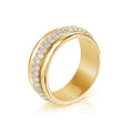 Wholesale Gold Jewelry Manufacturers 925 Sterling Silver Ring 18k Gold Plated Fine orbit Ring Designs for Women Wedding