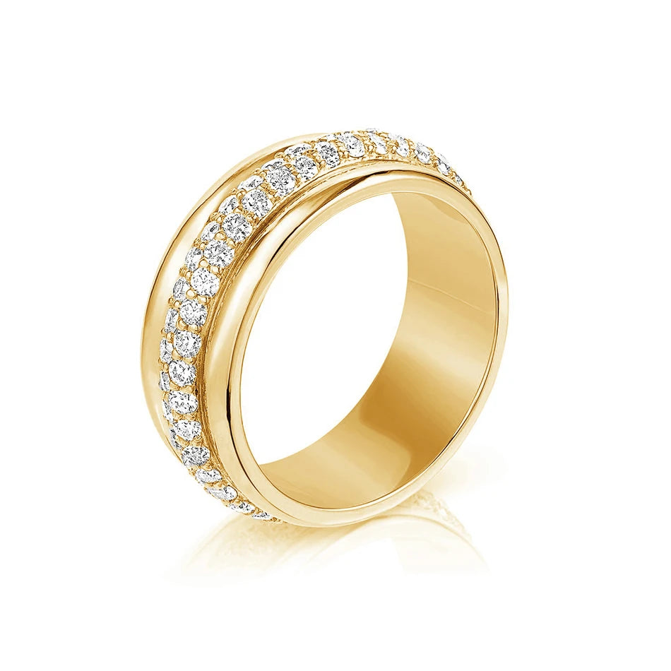 Wholesale Gold Jewelry Manufacturers 925 Sterling Silver Ring 18k Gold Plated Fine orbit Ring Designs for Women Wedding