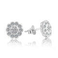 925 Sterling Silver Scalloped Edge Stud Earrings  CZ Earrings | Hypoallergenic Everyday Luxury