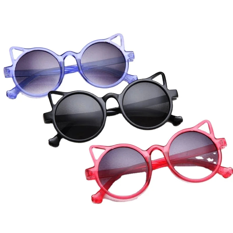 2022 New Style Cheap Kids Shades Custom Children Popularity Designer Brand Sun Glasses Boy Girl Baby Cat Ear Frame Sunglasses