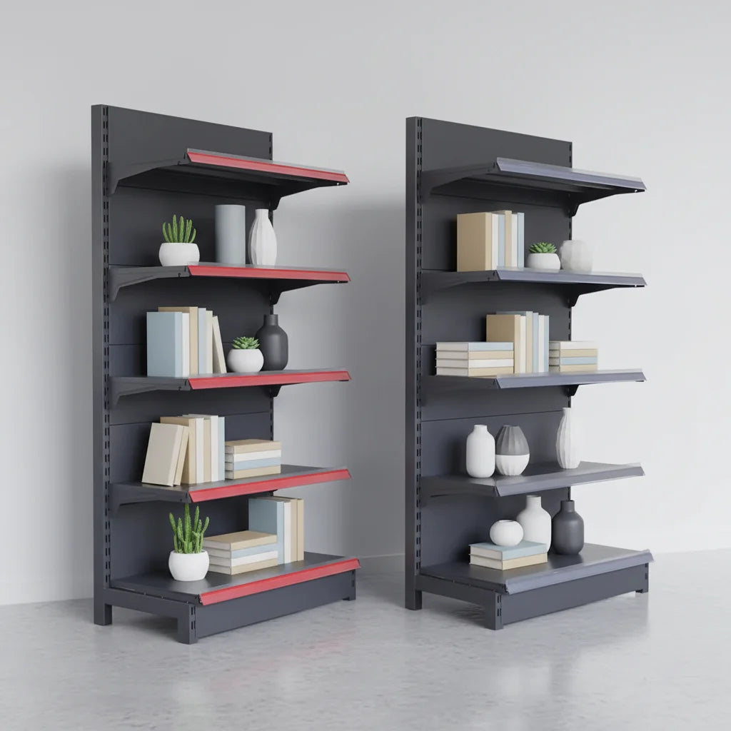 Thick Double-Sided Heavy Duty Solid Metal Shelves for Supermarket Racks & Interior Design Store Display Equipment