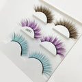 3 Pairs Colorful Lashes Strips Customisable Private Label Eyelashes Vendor Lashes Wholesale Full Strip Eyelashes Easy to Apply