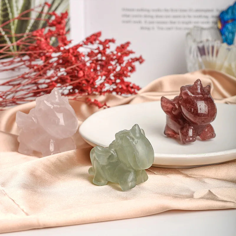 HZ Wholesale Handmade Carving Flower Agate Crystal Small Horse Unicorn for Decoration