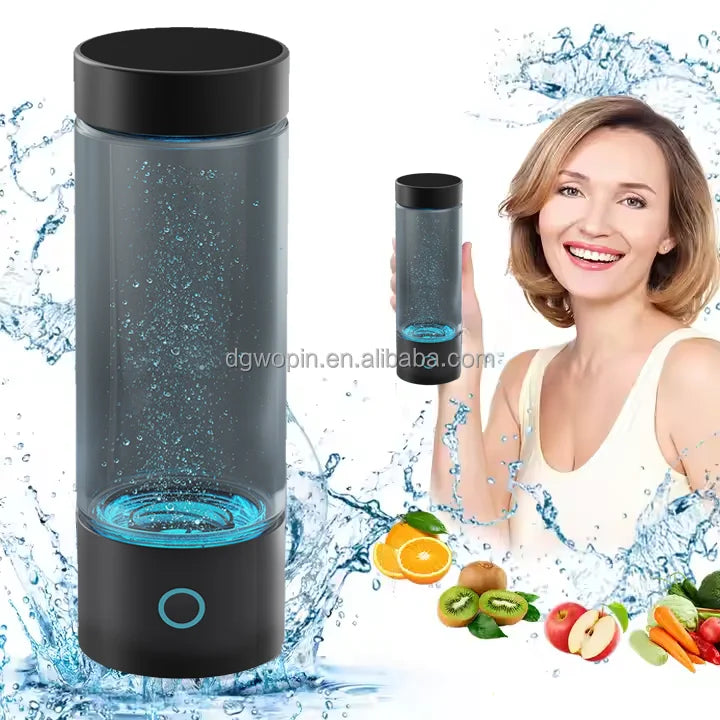 WOPIN 400ml Large Capacity Portable Hydrogen Water Generator SPE PEM Technology Rich Hydrogen Water Bottle for Household Use