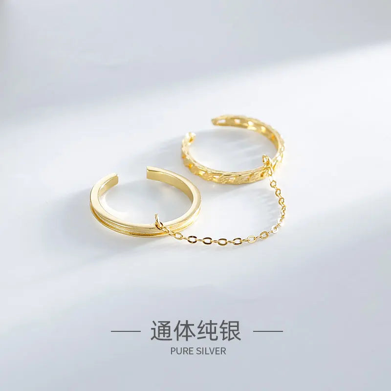 Jewelry Wholesale Link 925 Sterling Silver Rings Women Chain Ring