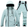 Unisex Sportswear logo Custom Waterproof Windproof Snowboarding Bib Snow Jacket Pant Set Ski Jackets Pants Skiing Suit Snowsuits