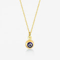 Milskye Fashion Jewelry 18k Gold Plated Sterling Silver Blue Enamel Small Evil Eye Pendant Necklace