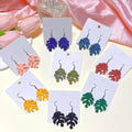 Tropical Jewelry Lightweight Plant Earrings Wooden Hollow Monstera Deliciosa Leaf Dangle Earrings