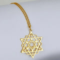 High Polished Stainless Steel Star Tetrahedron NecklaceMerkabah Sacred Geometry NecklaceYoga Jewelry for Women