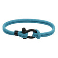 Fashion Men Bracelet Accessories Multicolor Rope Stainless Steel Horseshoe Buckle Woven Bracelet