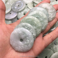 Certified Grade a Factory Wholesale Burma  Jadeite Fine Waxy Carved Flower Pendant Jadeite Thick Rose Donut Donut Pendant