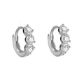 Fashion Designer 925 Sterling Silver Earrings Set Three CZ Round Hoops for Women Trendy Fine Jewelry Gift Wholesale