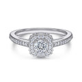 Simple Accent Ring 4mm Round Cut Stable Setting White Gold Colour Female Silver Ring