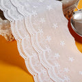 1 Yard Embroidery Handmade Trim Floral Cotton Milk Silk Thread  White Lace Ribbon Wedding Fabric Clothing Sewing