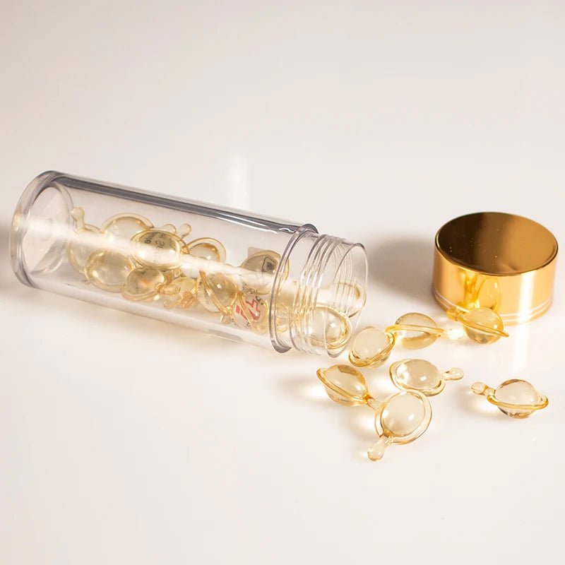 Empty Hair Oil Serum Capsule Gold
