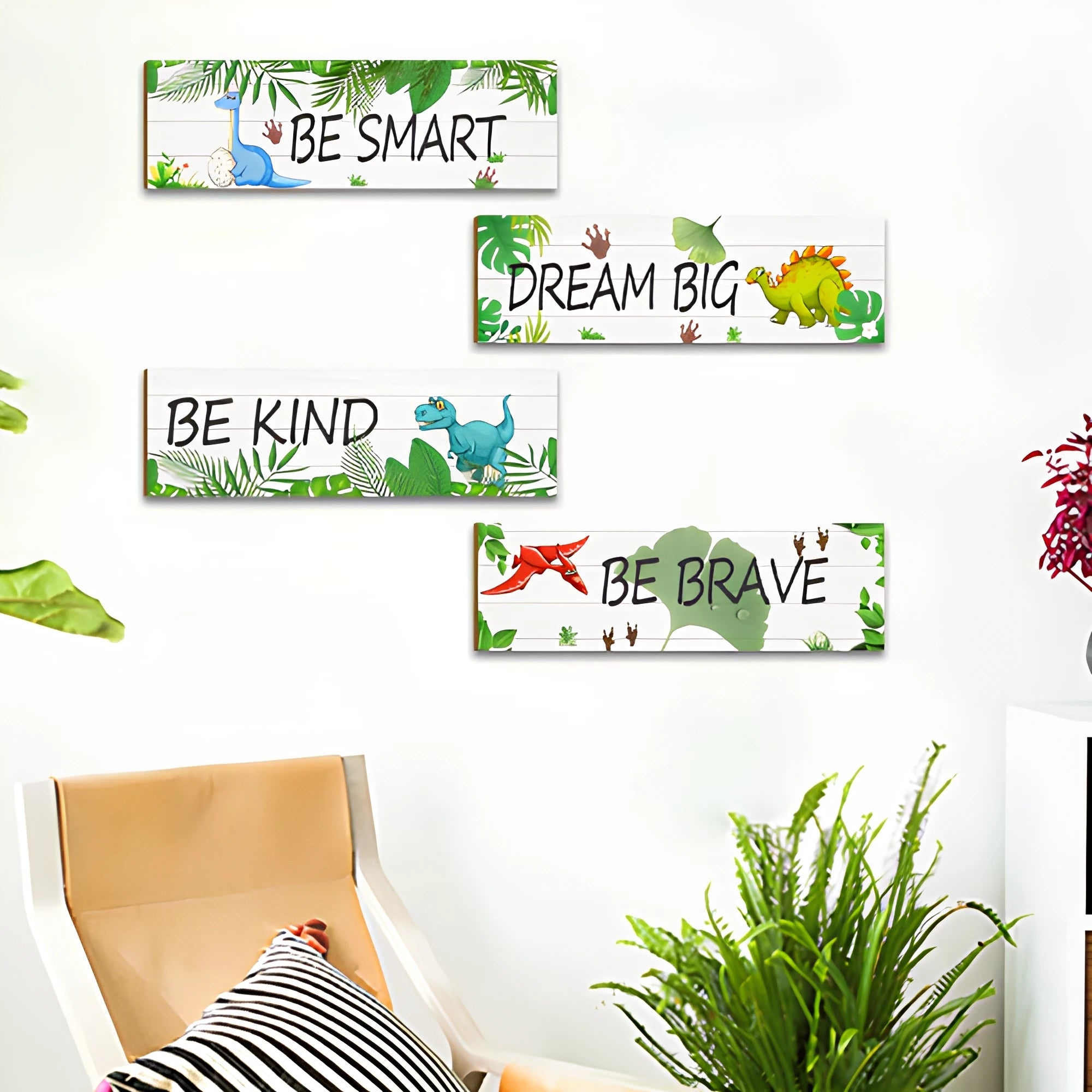 Wall Hanging Decoration Children's Room Wall Decoration Wooden Hanging Green Plant Wooden Board Home Decoration Customizable