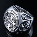 Stainless Steel Vintage Cross Rings Faith Eastern Orthodox No Fading Jewelry for Men