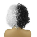Deville Wig Costume Women Black White Wigs for Cosplay Short Half Black White Hair Wig