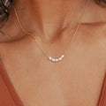 EManco Fashion Korean Party Jewelry Smile Shape Pearl Beaded Necklace Irregular Baroque Pearl Beads Clavicle Necklace