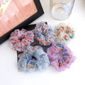 Rubber Band Female Colorful Hair Rope Student Sweet Hair Band Girls rainbow Tulle Large Intestine Hair Ring Accessories