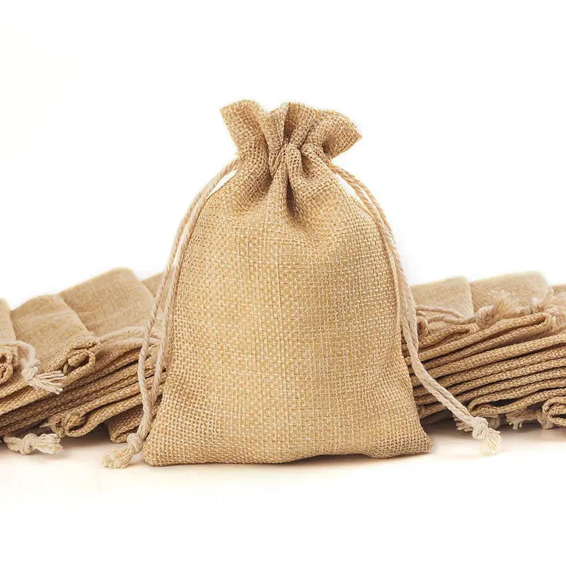 High Quality Custom Linen Draw String Gift Bag Recycled Reusable Bags Printed Cereals Packaging Pouch