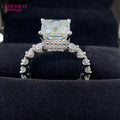 Cadermay D VVS 3CT Moissanite Diamond Eternity Ring Band S925 Princess Cut Gemstone Engagement Wedding Ring