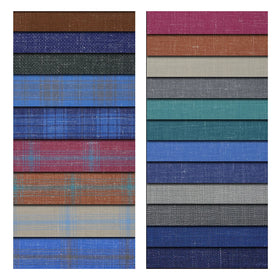New Organic Linen Silk Wool Fabric Men Suits RTS Worsted Merino Wool Suiting Fabric Blend Yarn Dyed Pattern Woven Jacket