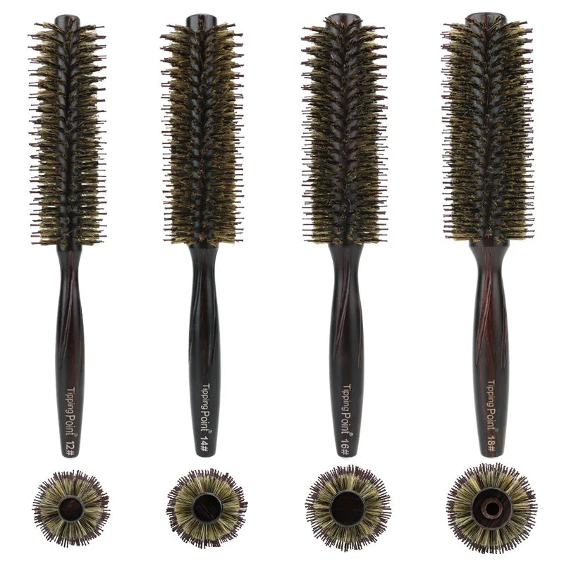 High Quality Ionic Salon-Grade Bristle Hairbrush Pear Blossom Perm Inward Curl Styling Comb High-Temperature Styling Paddle