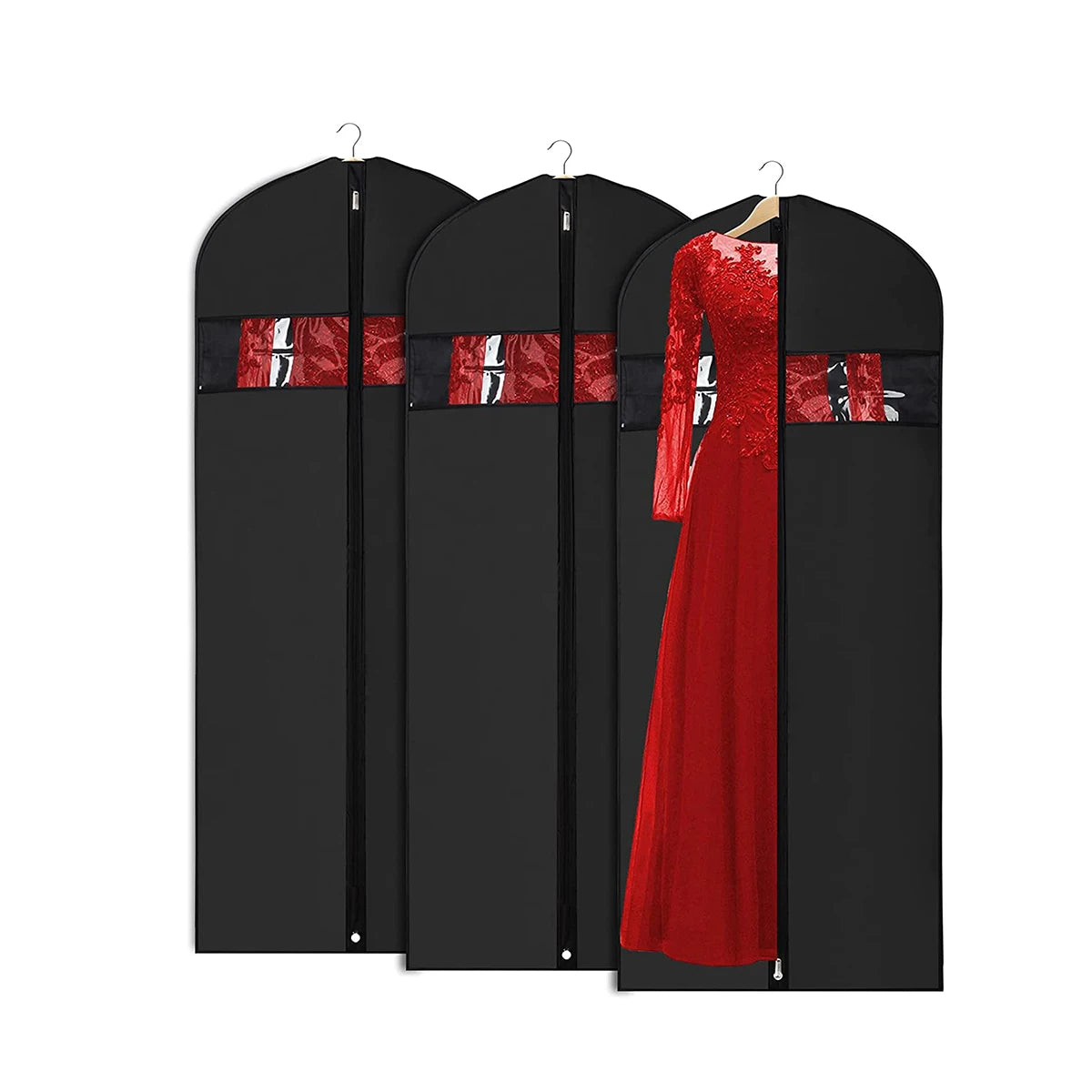 60inch Lightweight Polyester Garment Bag for Suit Storage Hanging Clothes Cover Zipper Eye-Hole Carry Handles Closet Organizer