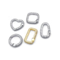 Wholesale 925 Sterling Silver Zircon Round Shape Bracelet Clasp for Necklace with Bag Packaging
