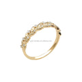 18k Real Yellow Gold Lab Diamond Finger Rings Solid Pure Gold Fine Jewelry Wedding Rings for Women