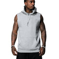 Wholesale Men Sleeveless Hoodie Drawstring Tank Top Training Clothing Muscle Blank Athletic Hooded Vest