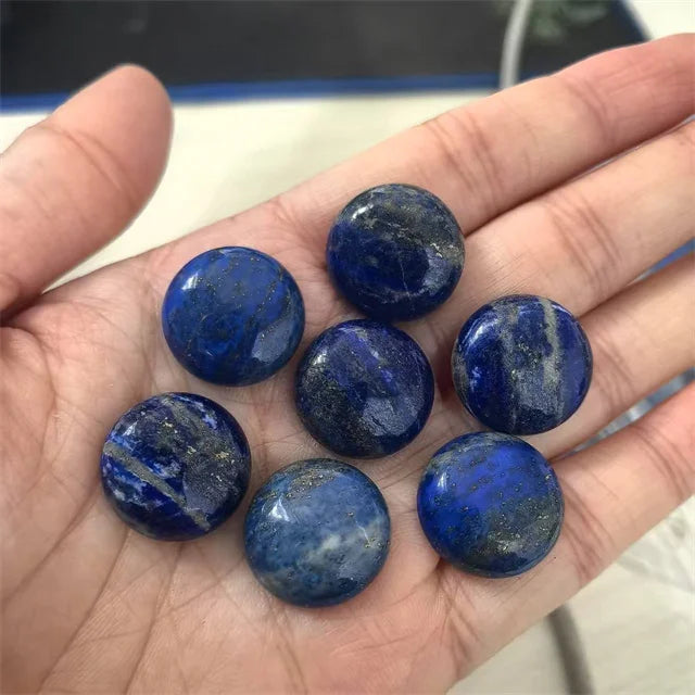 18mm Cabochon Stone Beads Flatback Natur Lapis Lazuli Crystal Round Assorted Colors Loose Beads Handmade DIY for Jewelry Makin