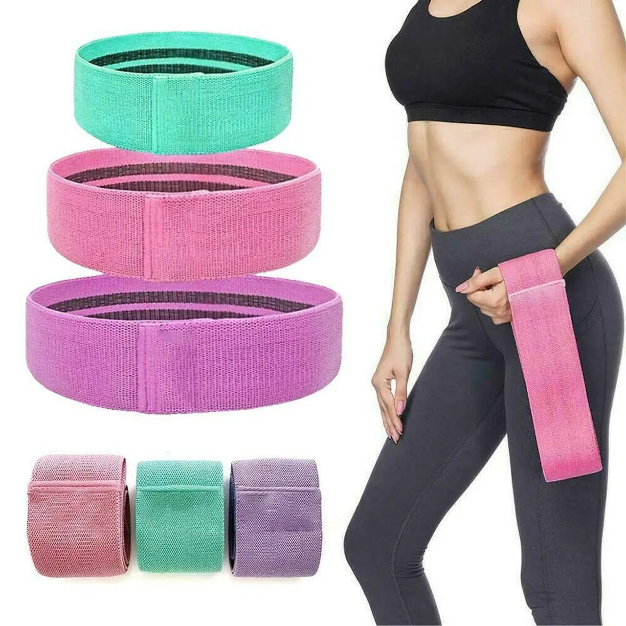 Resistance Loop Bands Custom Logo Gym Accessories Exercise Booty Bands Hip Fabric Bag Customized Packing