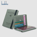 Boshiho logo Custom Travel PU Leather Passport Cover Card Holder Wallet Portable Pasaport Sublimation Rfid Passport Holders