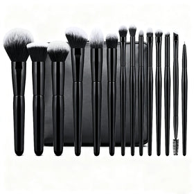 DAHUI Professional Wooden Handle Private Label Makeup Brush Sets Freely Combined Custom Logo Vegan Full Set Makeup Brushes