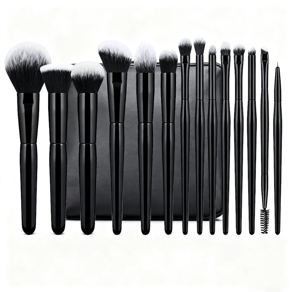 DAHUI Professional Wooden Handle Private Label Makeup Brush Sets Freely Combined Custom Logo Vegan Full Set Makeup Brushes