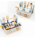 2022 Kids Wooden Kitchen Toy Children Pretend Wooden Kitchen Toys Set for 5 to 7 Years Kids