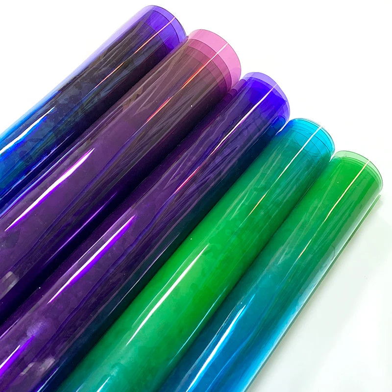 PVC Coloured Iridescent Transparent Plastic Film for Making Handbags Belt and Decoration