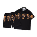 Wholesale Fashion Mens Shirts Button Summer Football Soccer Wear 2 Pieces Shorts Set