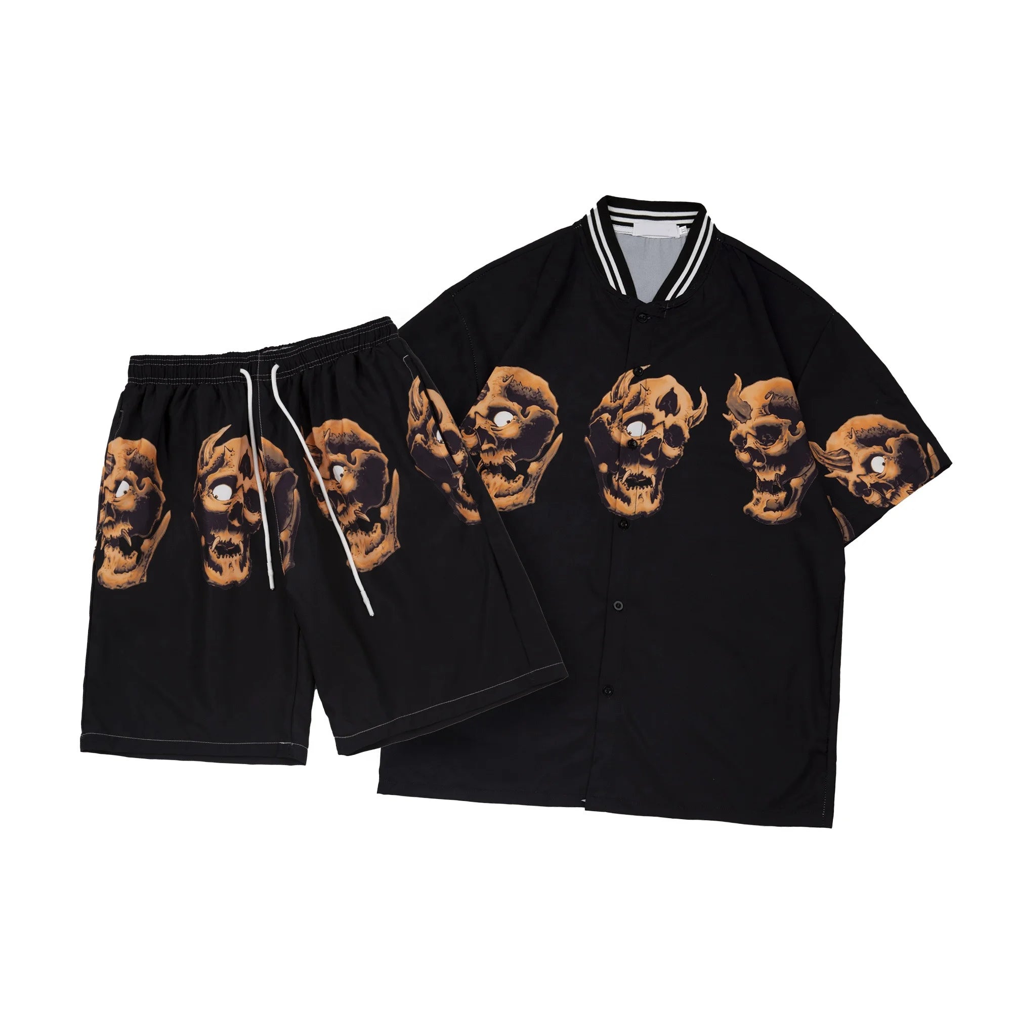 Wholesale Fashion Mens Shirts Button Summer Football Soccer Wear 2 Pieces Shorts Set