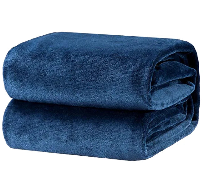 Custom Printed Portable Promotional 100% Polyester Knitted Flannel Blanket Super Soft Solid Color Throw Gift