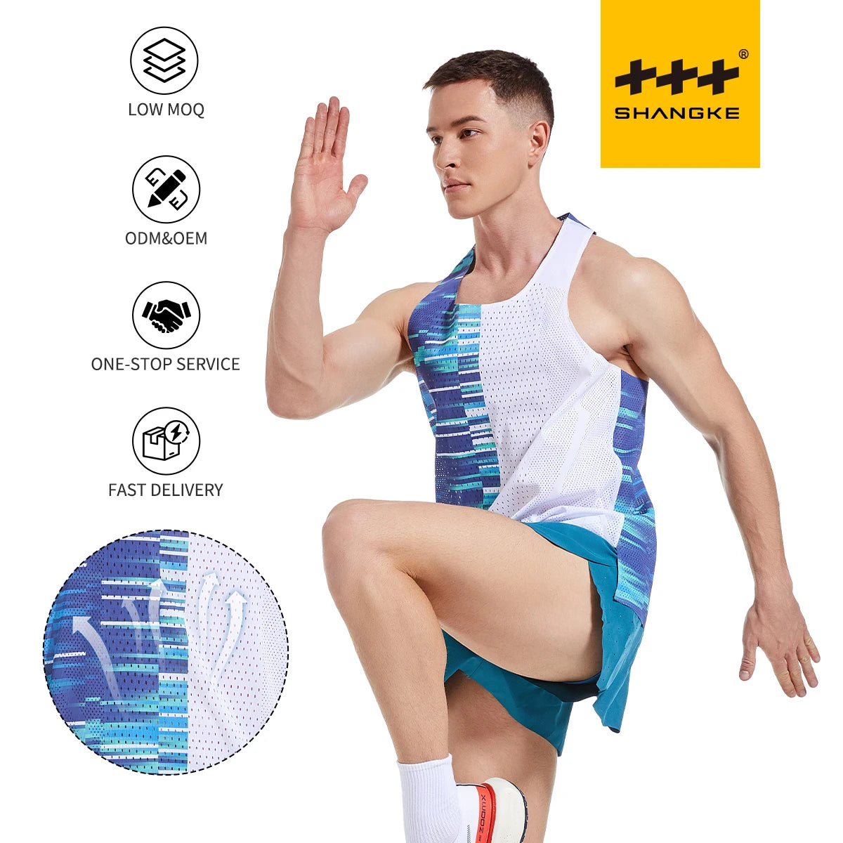 Custom Fit Seamless Sporty Marathon Singlet Lightweight 100% Polyester Running Tank Top Breathable Quick Dry Sublimation Vest