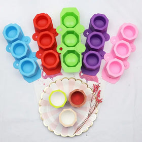 740 Factory Free Sample 3 Hole Cup Shape Silicone Cake Mold Silicone Candle Molds Soap Making Molds