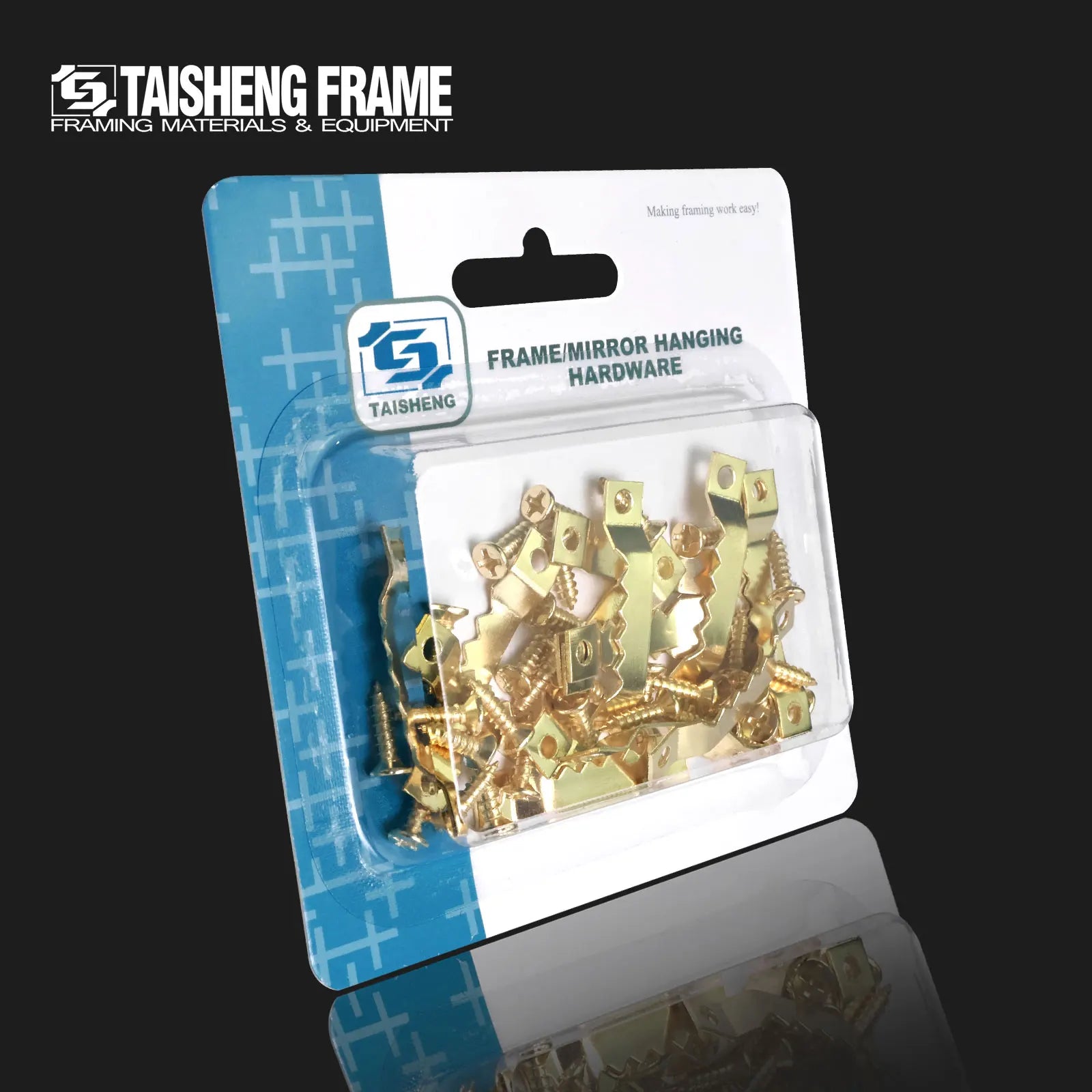 TS-K068 60PCS Picture Hanging Hooks for Hanging Photo Frames Canvas Artwork Paintings Sawtooth Hanger Kits