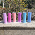 Hot Sale UV Color Changing 20oz Straight Double-insulated Blanks Mug UV Color Change Sublimation Tumbler With Lid and Straw