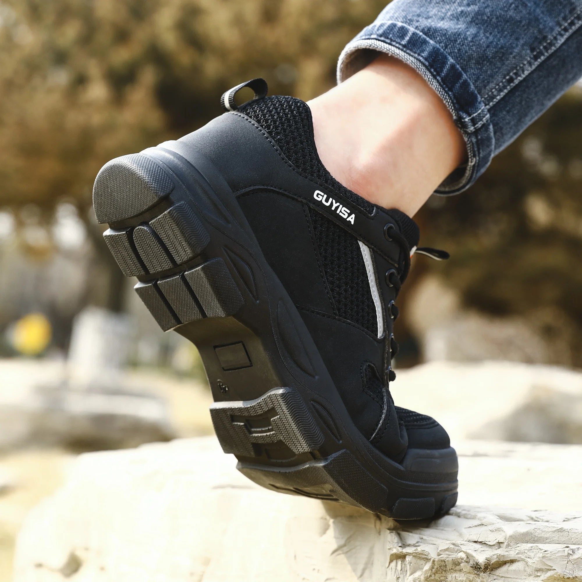 GUYISA New Winter Safety Shoes with European Standard Steel Toe Work Shoes for Outdoor Activities